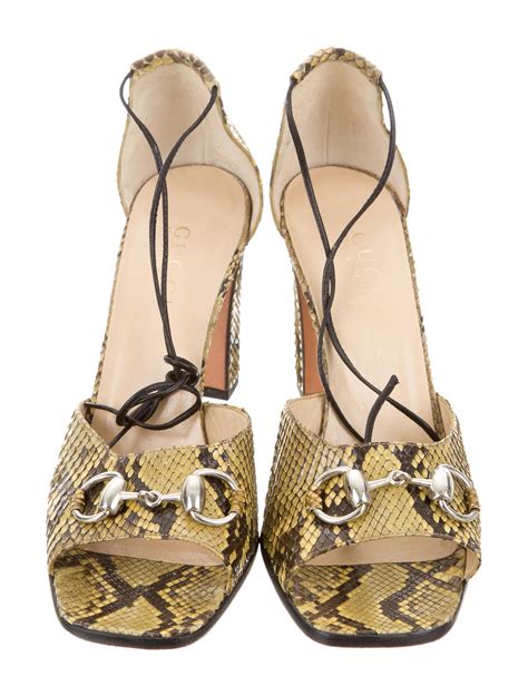 gucci snake skin kitten heel sandals|gucci peep toe heels.